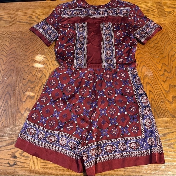 Sandro Paris Dilone Wrap-effect Printed Voile Short Romper Sz 38 or US 6 - Picture 13 of 16